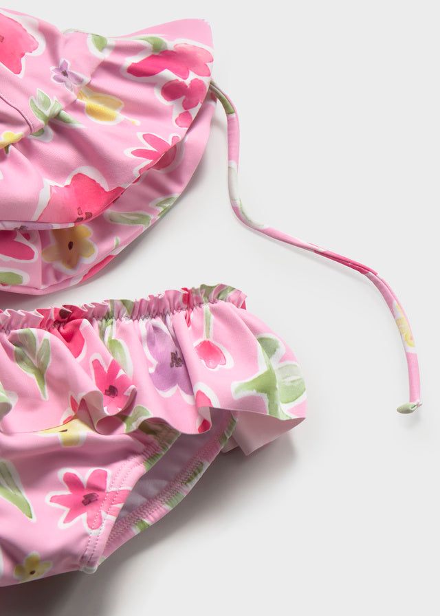 Completo mare 3 pezzi protezione solare neonata Mayoral Newborn rosa floreale Mayoral 0-1 Mesi 55cm