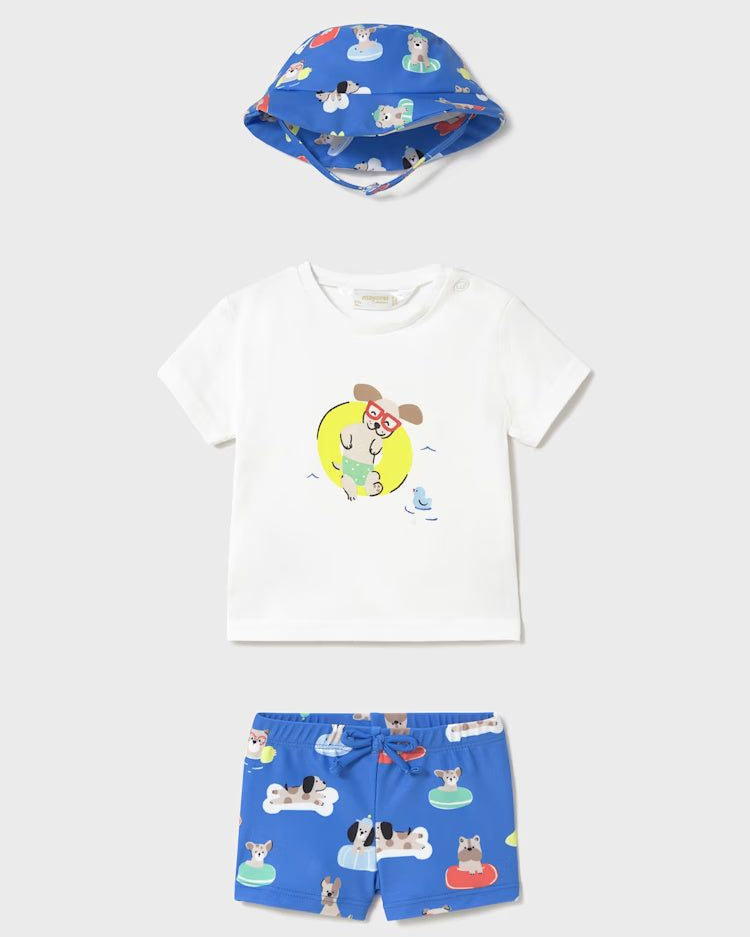 Completo mare protezione UPF 40 neonato Mayoral Newborn Cani blu Mayoral Blu