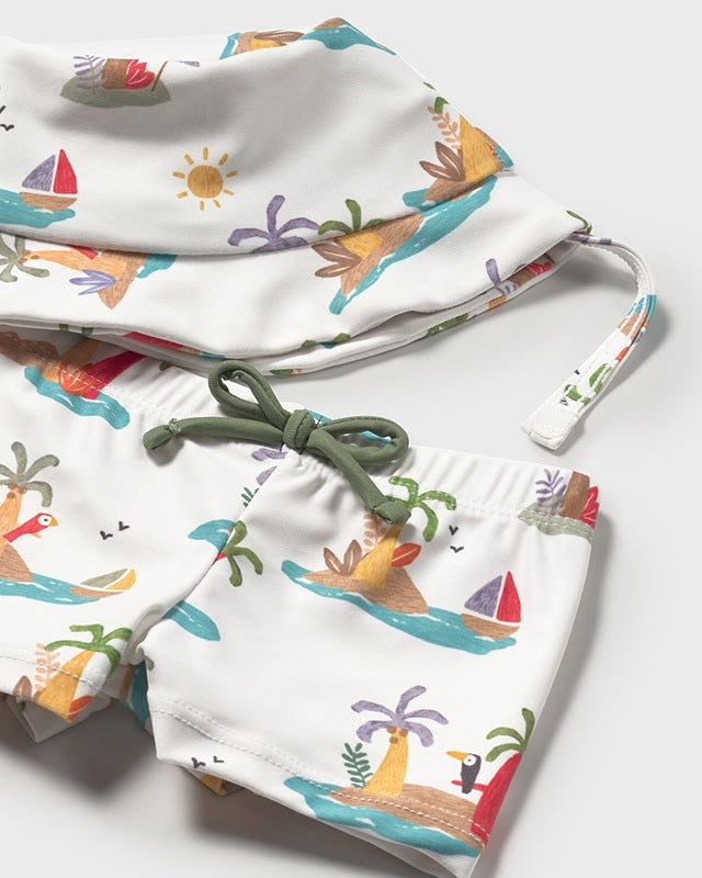 Completo mare protezioneUPF 40 neonato Mayoral Newborn pappagalli Mayoral Rosso