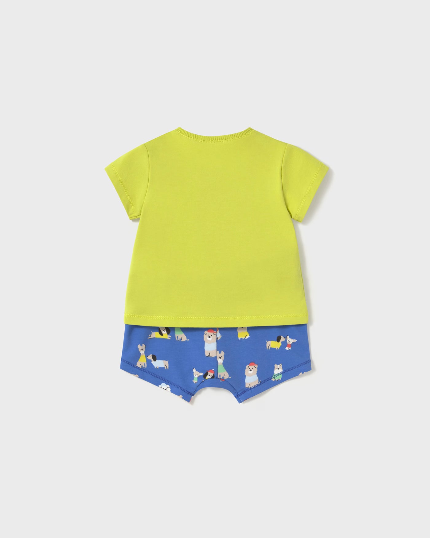 Completo neonato Mayoral Newborn Cani blu e giallo lime Mayoral Cedro