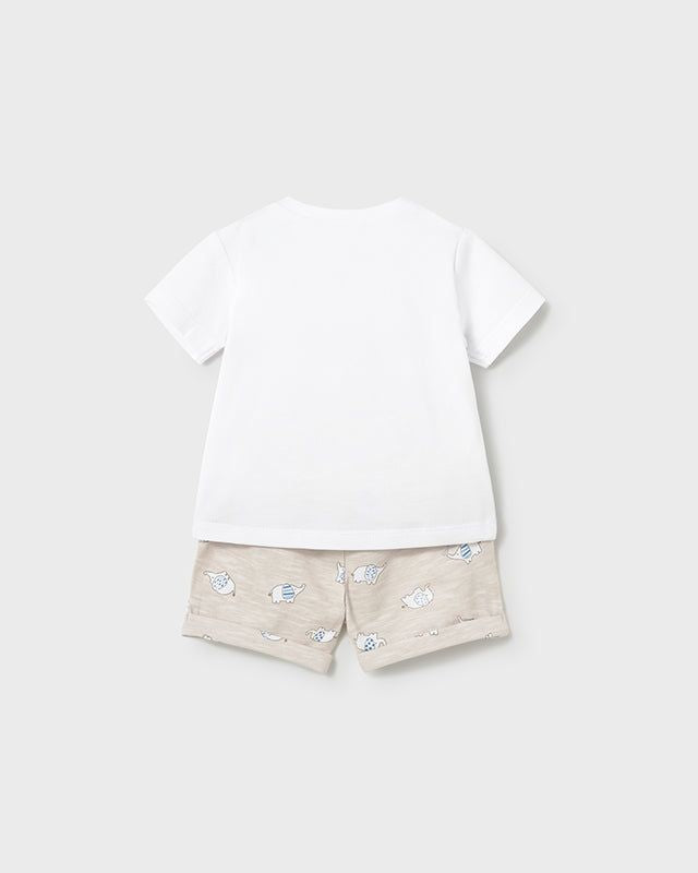 Completo neonato Mayoral Newborn elefante bianco e beige o carta da zucchero Mayoral 0-1 Mesi 55cm