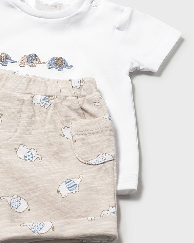 Completo neonato Mayoral Newborn elefante bianco e beige o carta da zucchero Mayoral 0-1 Mesi 55cm