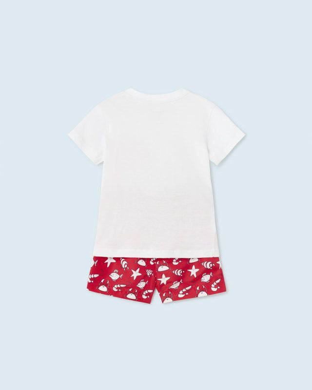 Completo neonato Mayoral pesci e granchi rosso e bianco Mayoral 6 Mesi 68cm