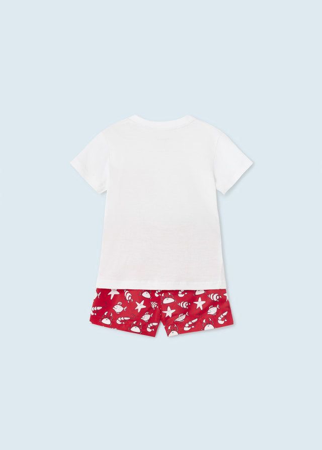 Completo neonato Mayoral pesci e granchi rosso e bianco Mayoral 6 Mesi 68cm