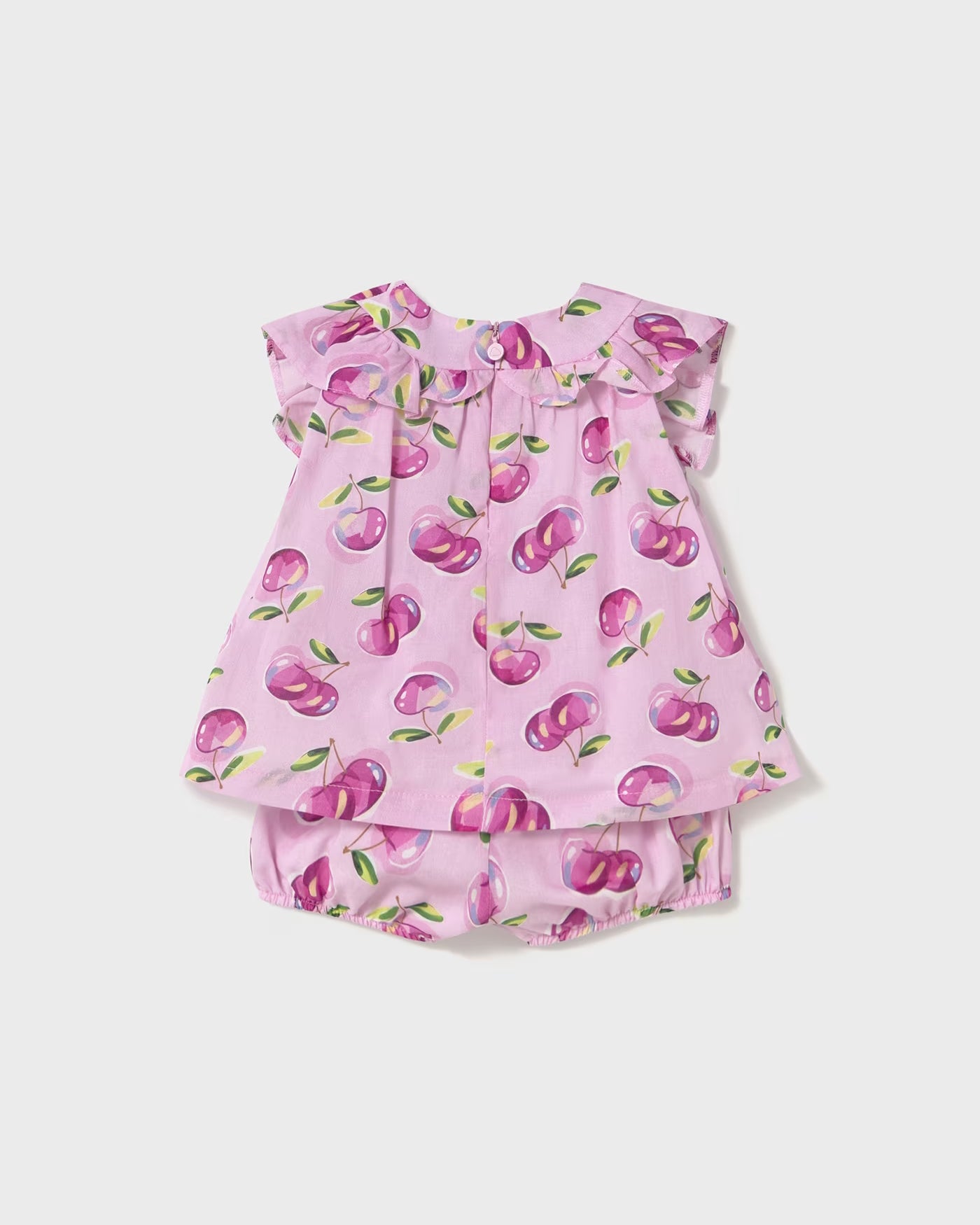 Completo pantaloncino e blusa neonata Mayoral fatnasia frutta malva Mayoral Malva