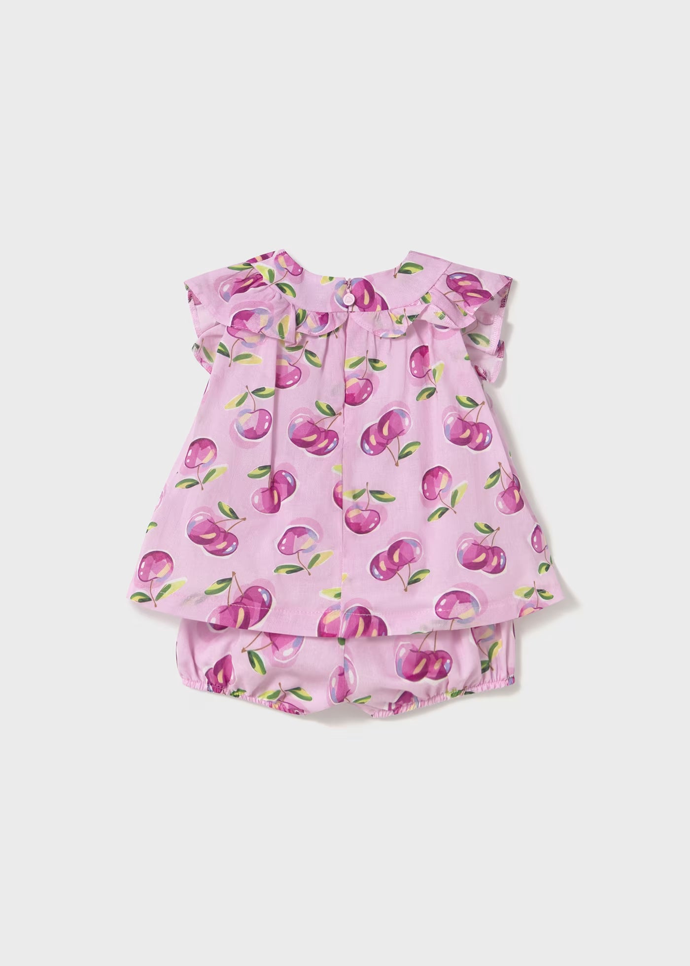 Completo pantaloncino e blusa neonata Mayoral fatnasia frutta malva Mayoral Malva