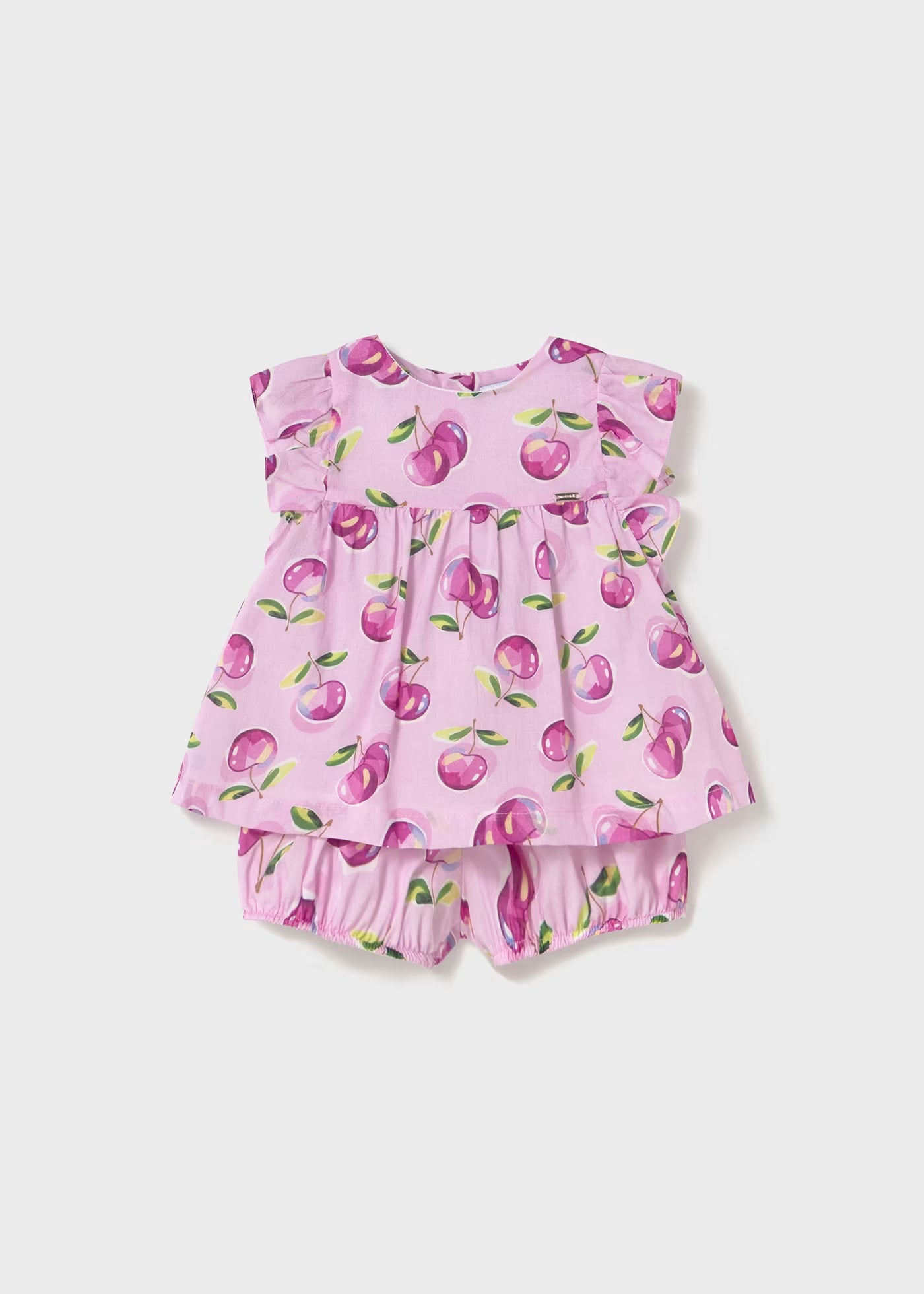 Completo pantaloncino e blusa neonata Mayoral fatnasia frutta malva Mayoral Malva