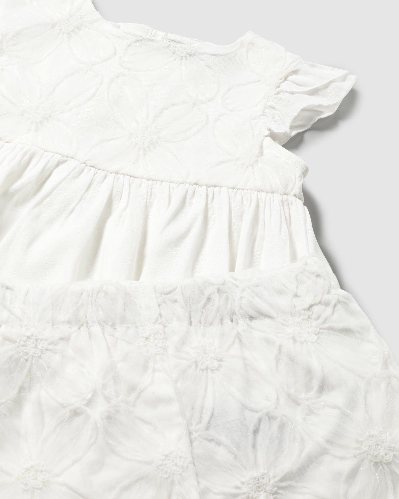 Completo pantaloncino e blusa tulle ricamo neonata Mayoral panna Mayoral 6 Mesi 68cm