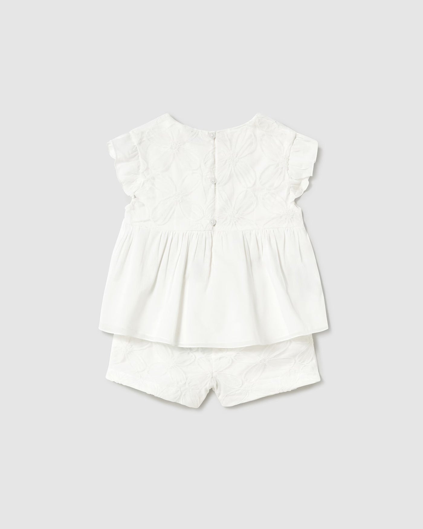 Completo pantaloncino e blusa tulle ricamo neonata Mayoral panna Mayoral 6 Mesi 68cm