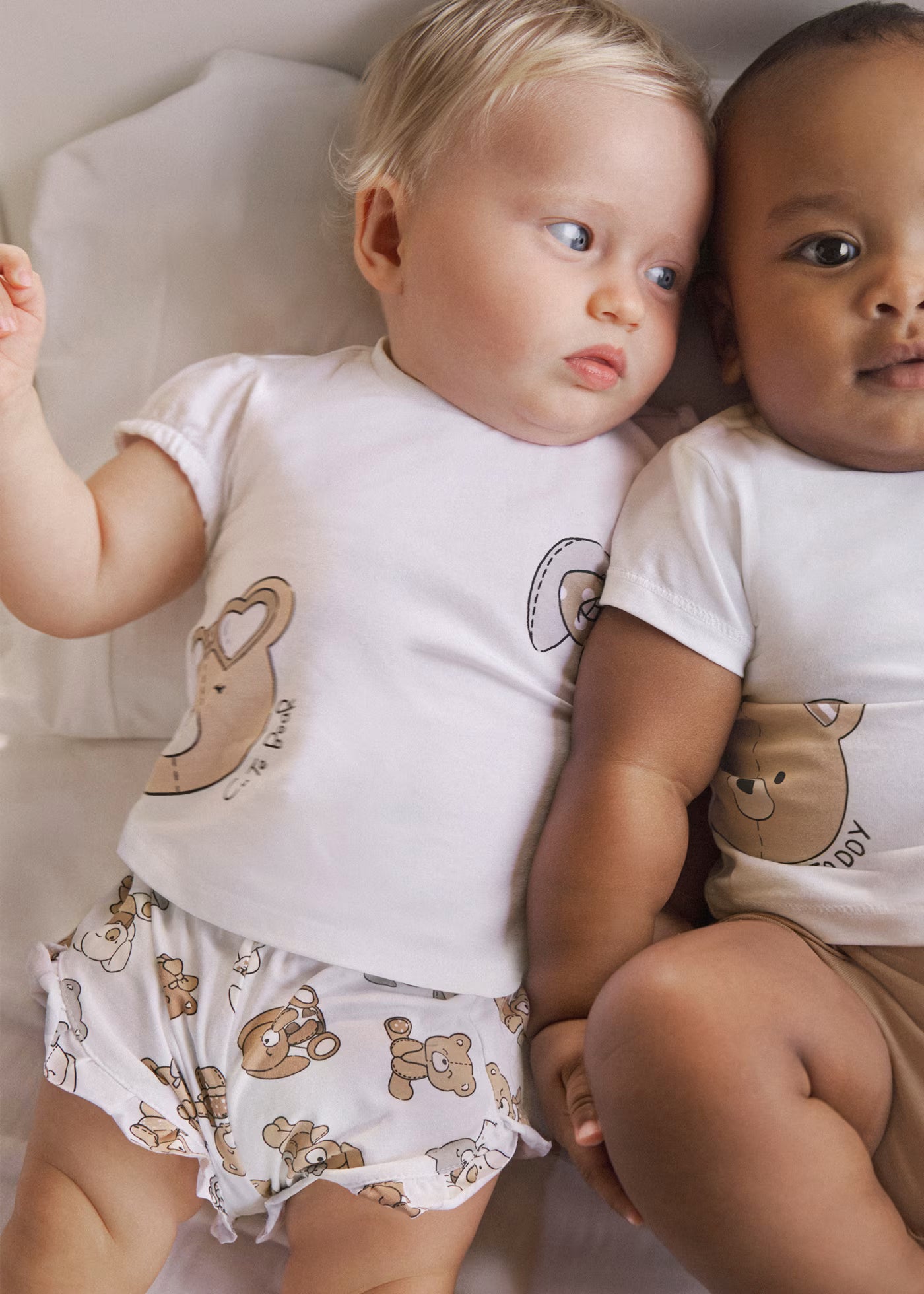 Completo estivo neonata Mayoral Newborn orsetti bianco Mayoral Bianco