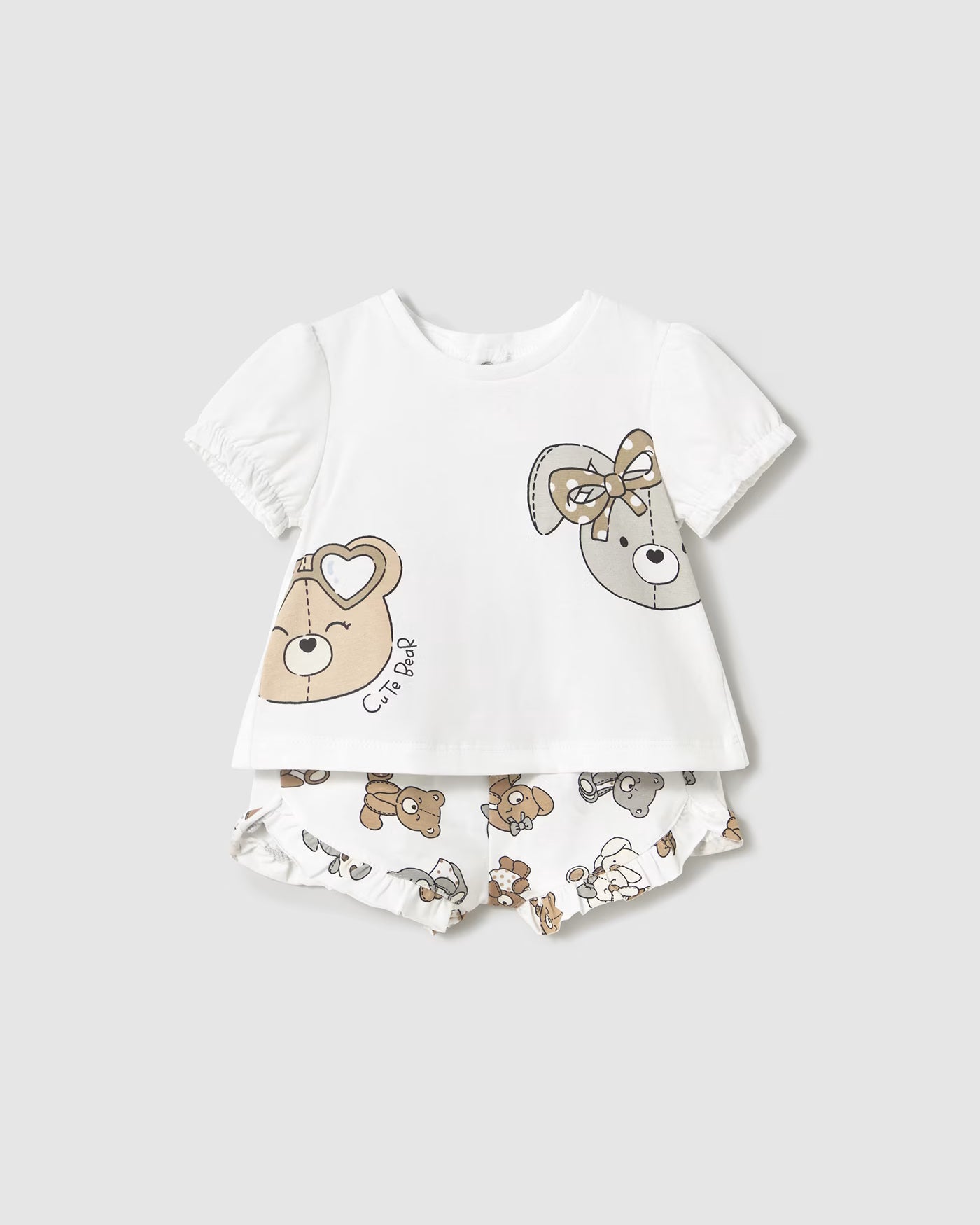 Completo estivo neonata Mayoral Newborn orsetti bianco Mayoral Bianco
