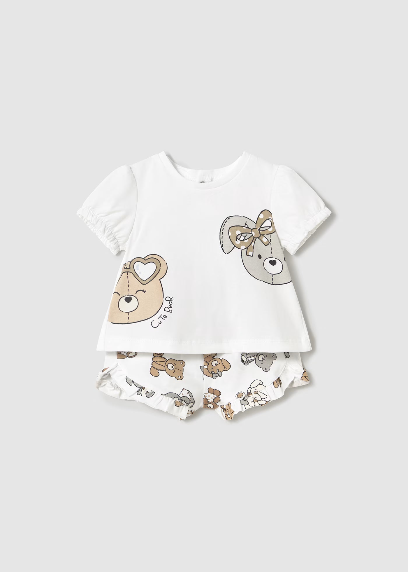 Completo estivo neonata Mayoral Newborn orsetti bianco Mayoral Bianco