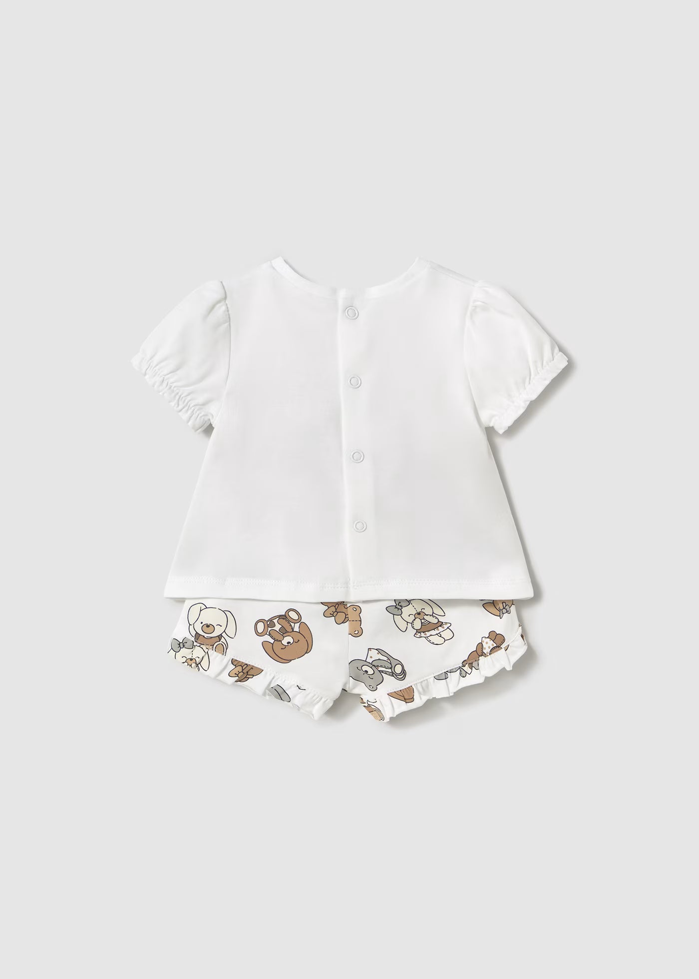 Completo estivo neonata Mayoral Newborn orsetti bianco Mayoral Bianco