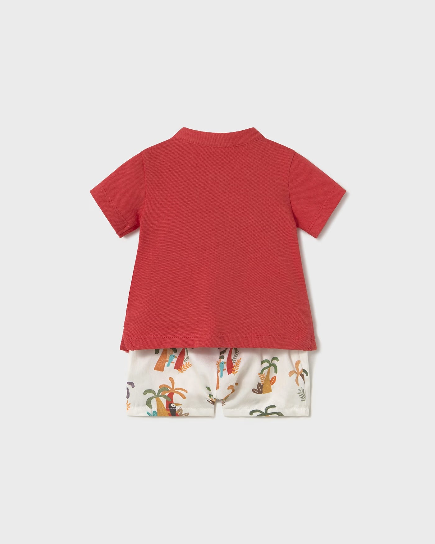 Completo pantaloncino e polo neonato Mayoral Newborn Rosso pompelmo Mayoral Rosso