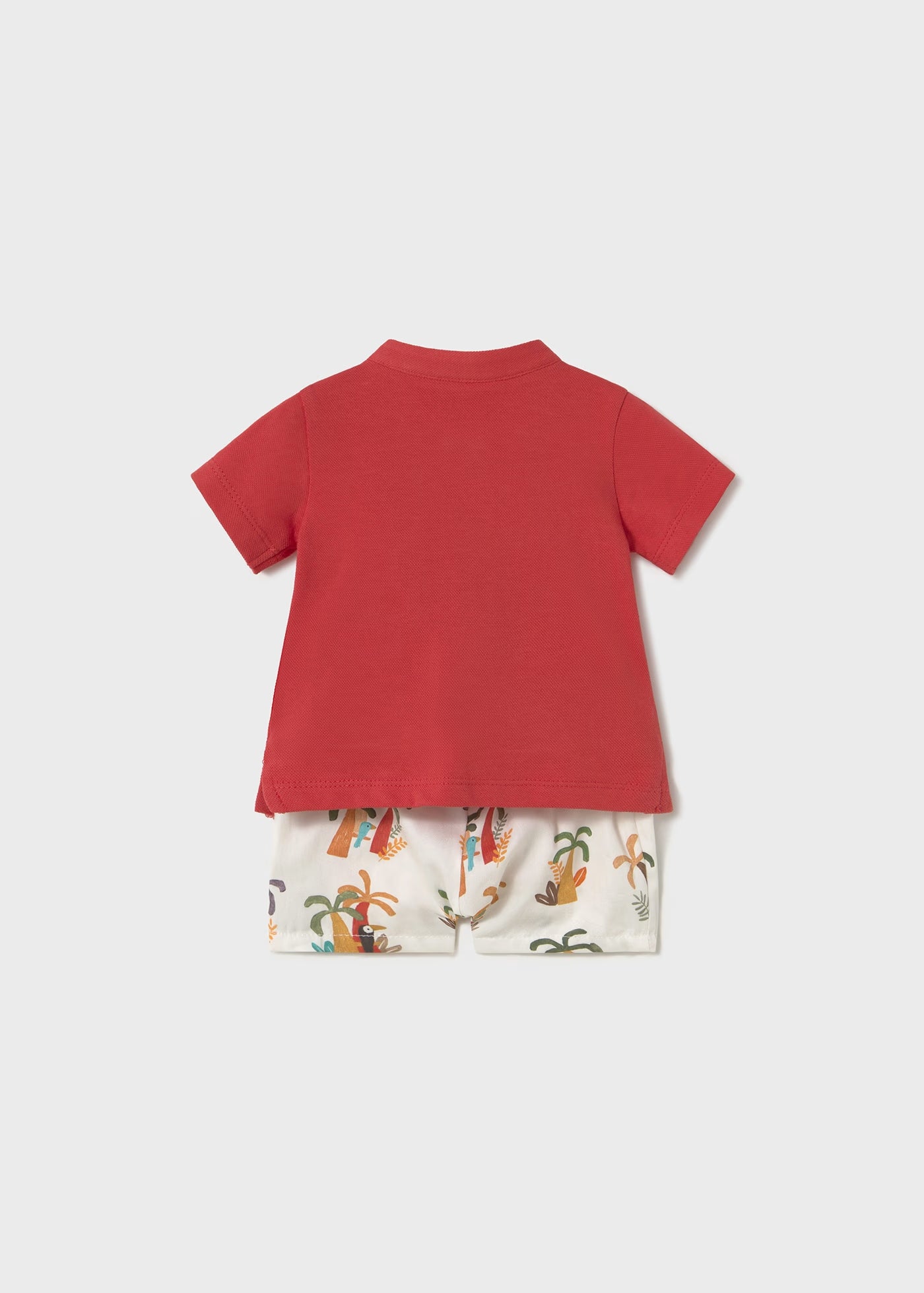 Completo pantaloncino e polo neonato Mayoral Newborn Rosso pompelmo Mayoral Rosso