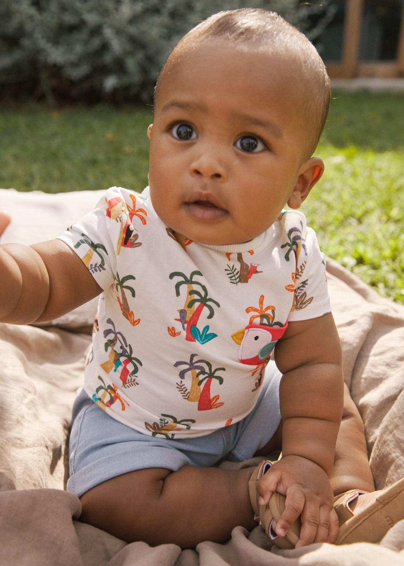 Completo pantaloncino jeans e T-Shirt neonato Mayoral Newborn Tucano Mayoral 0-1 Mesi 55cm