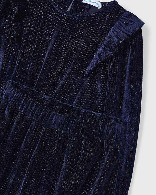 Completo pantalone e blusa velluto bambina Mayoral blu Mayoral Blu navy