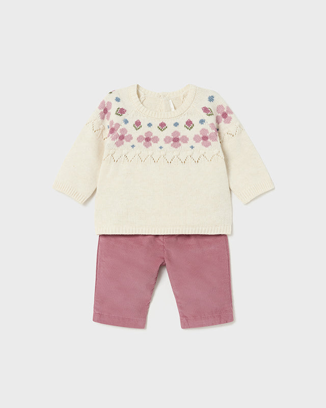 Completo pantalone e maglione neonata Mayoral Newborn ibisco Mayoral Ibisco