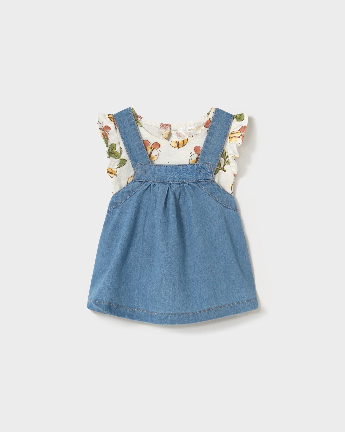 Completo salopette e T-shirt neonata Mayoral Newborn Ape Mayoral Jeans