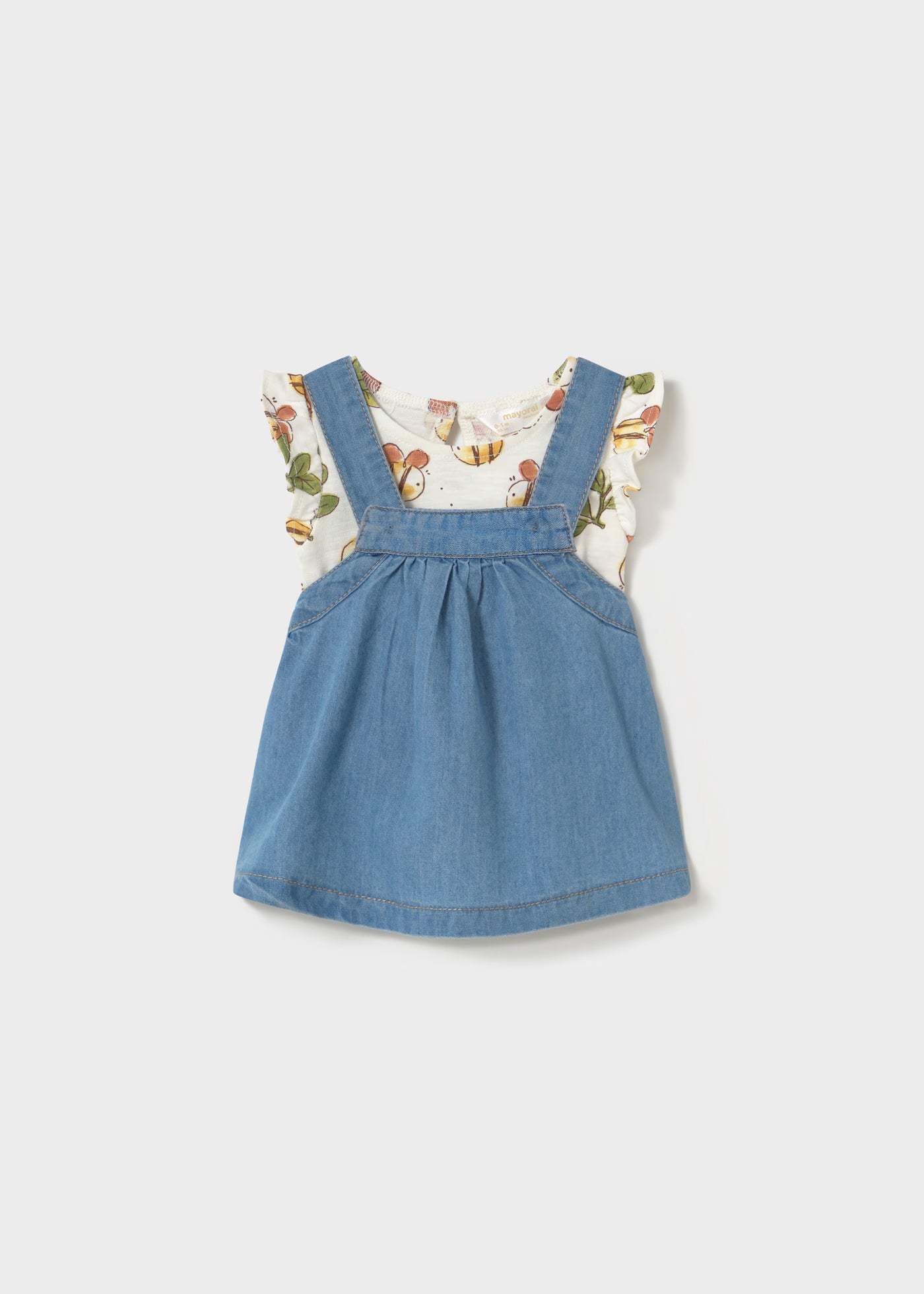 Completo salopette e T-shirt neonata Mayoral Newborn Ape Mayoral Jeans