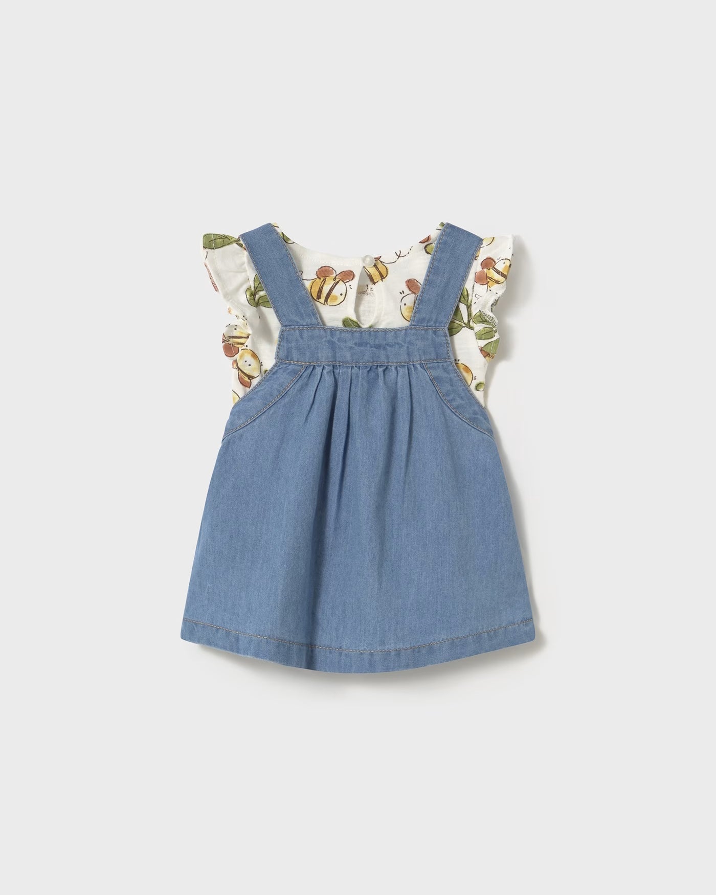 Completo salopette e T-shirt neonata Mayoral Newborn Ape Mayoral Jeans