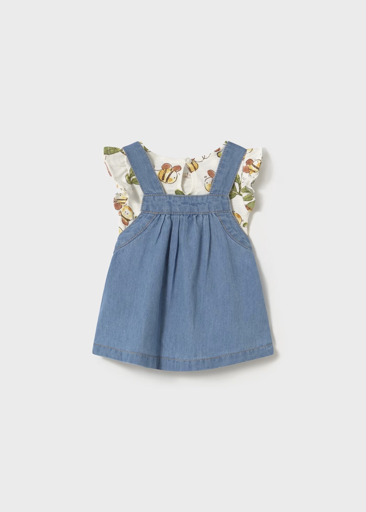 Completo salopette e T-shirt neonata Mayoral Newborn Ape Mayoral Jeans