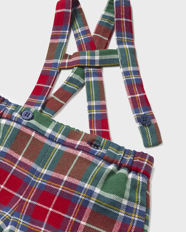 Completo salopette quadri e body neonato Mayoral Newborn quadri Mayoral Rosso