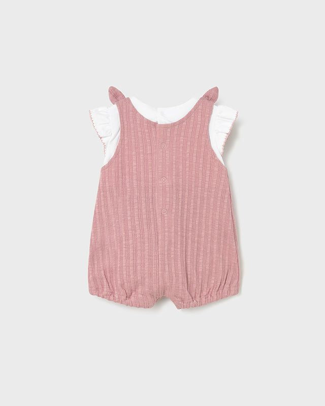 Completo salopette rosa rigato e maglietta bianca neonata Mayoral Newborn Mayoral 0-1 Mesi 55cm