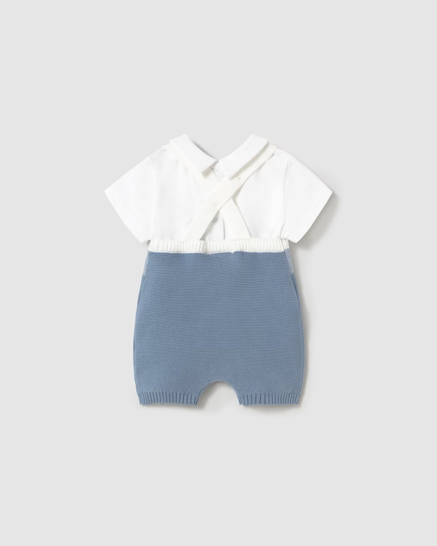 Completo salopette in filo di cotone e T-shirt neonato Mayoral Newborn blu riviera Mayoral 0-1 Mesi 55cm