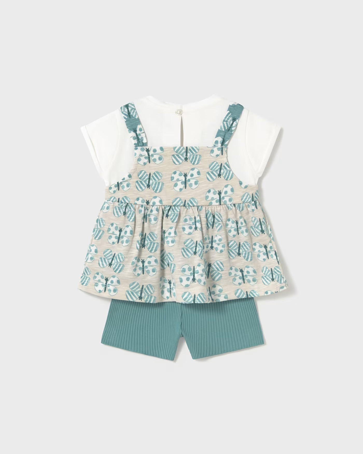 Completo short ciclista e maglietta sovrapposta neonata Mayoral smeraldo Mayoral 6 Mesi 68cm