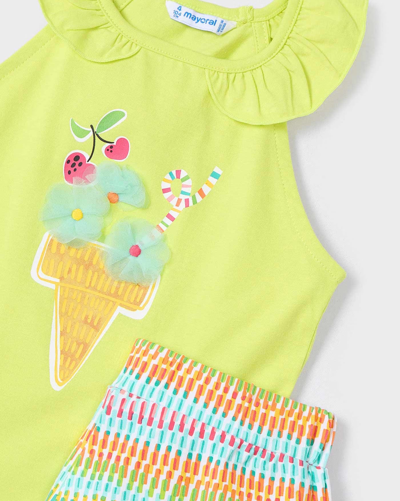 Completo shorts e maglietta gelato bambina Mayoral cefro multicolor Mayoral Citronella