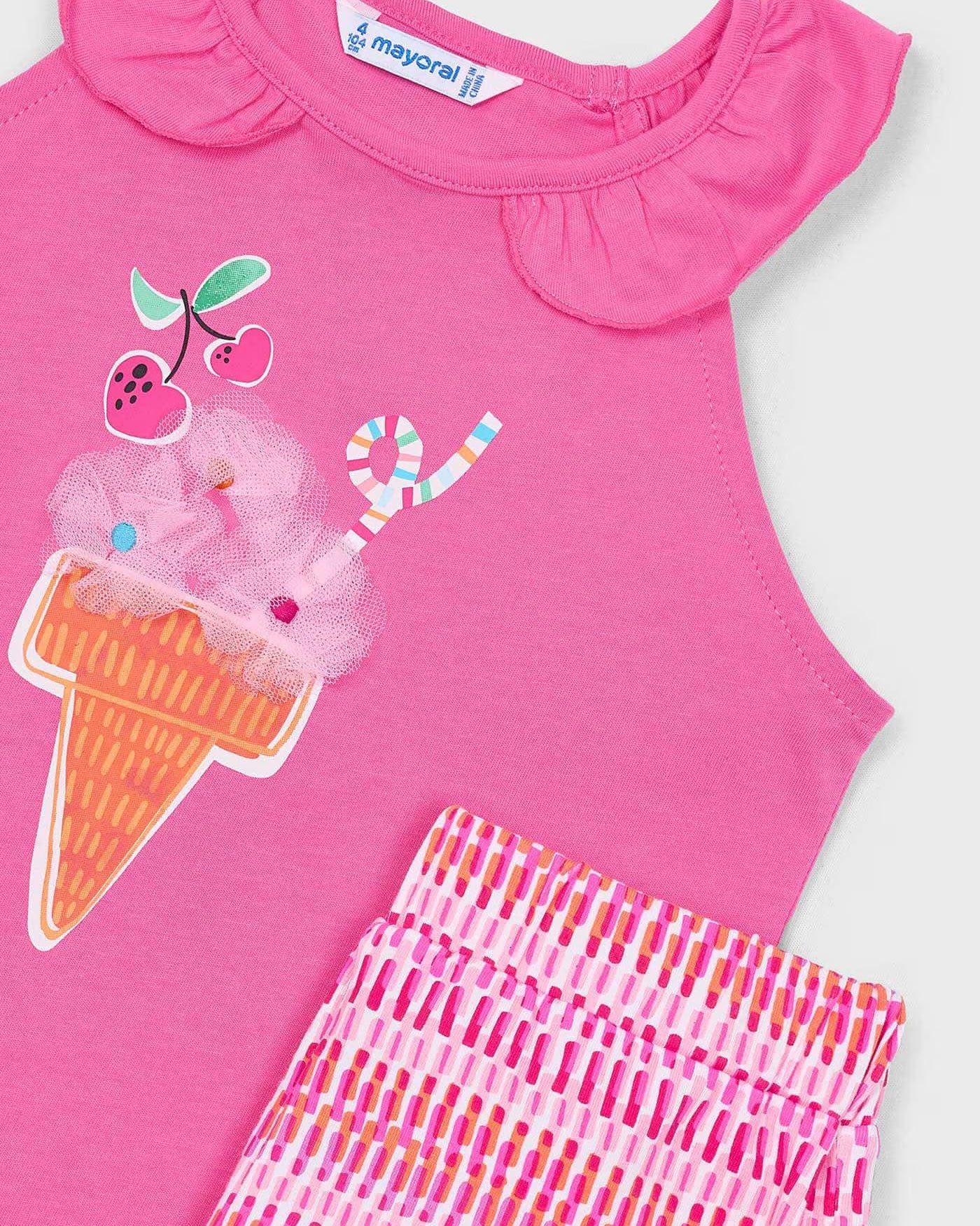 Completo shorts e maglietta gelato bambina Mayoral rosa camelia Mayoral 2 Anni 92cm