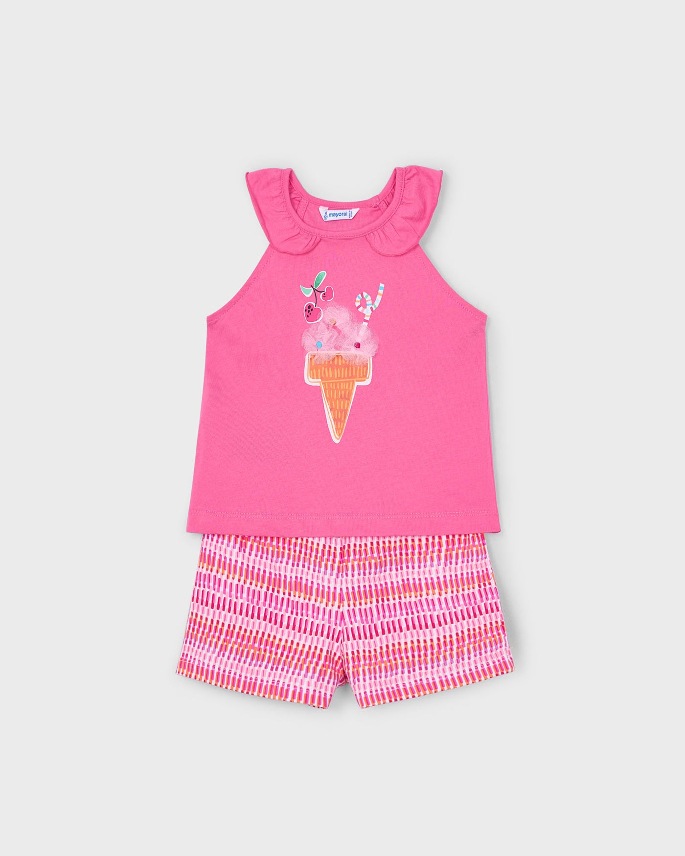 Completo shorts e maglietta gelato bambina Mayoral rosa camelia Mayoral 2 Anni 92cm