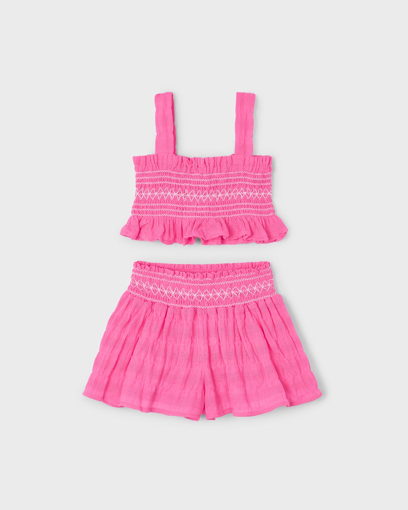 Completo shorts e top nido d'ape bambina Mayoral rosa camelia Mayoral 2 Anni 92cm