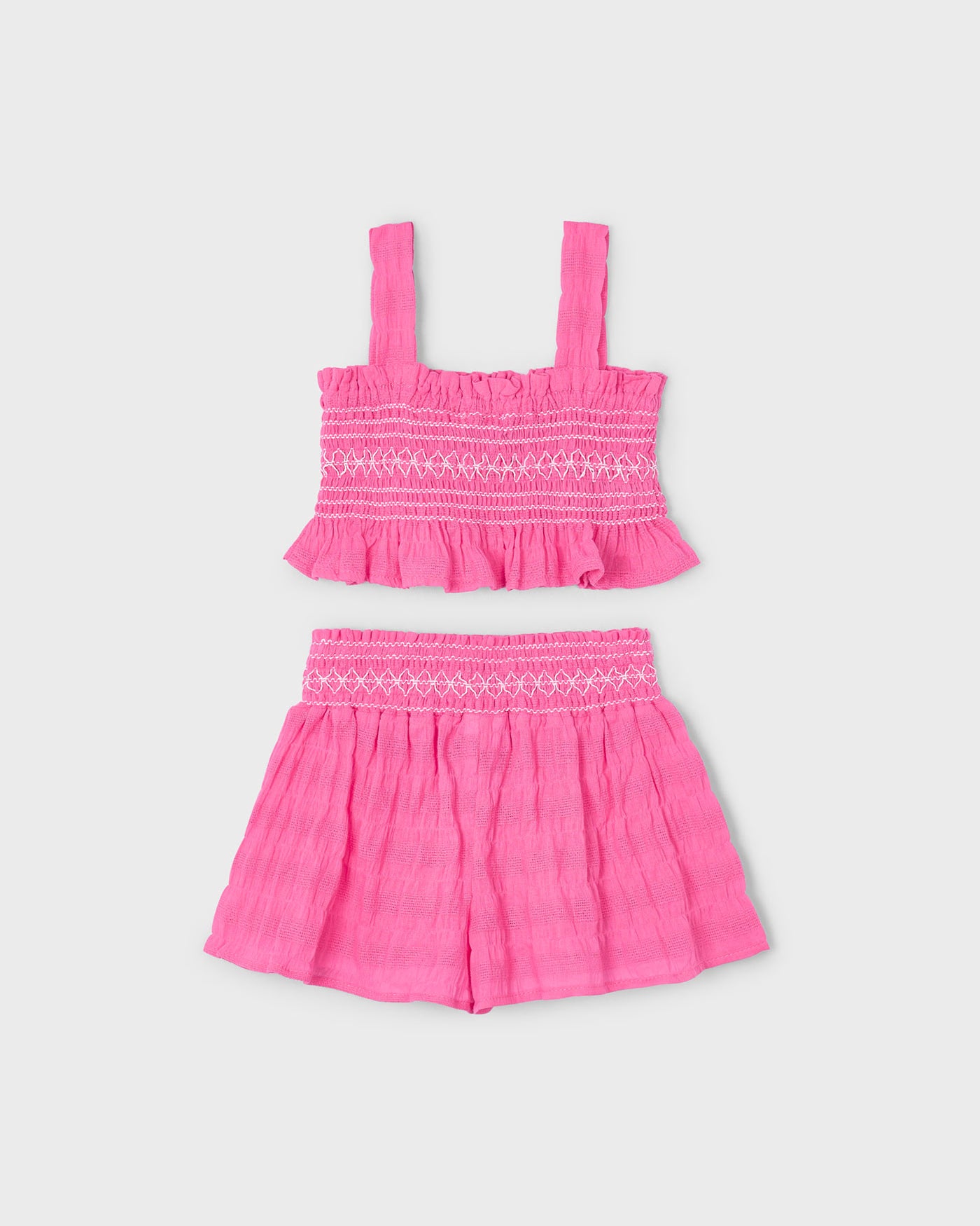 Completo shorts e top nido d'ape bambina Mayoral rosa camelia Mayoral 2 Anni 92cm