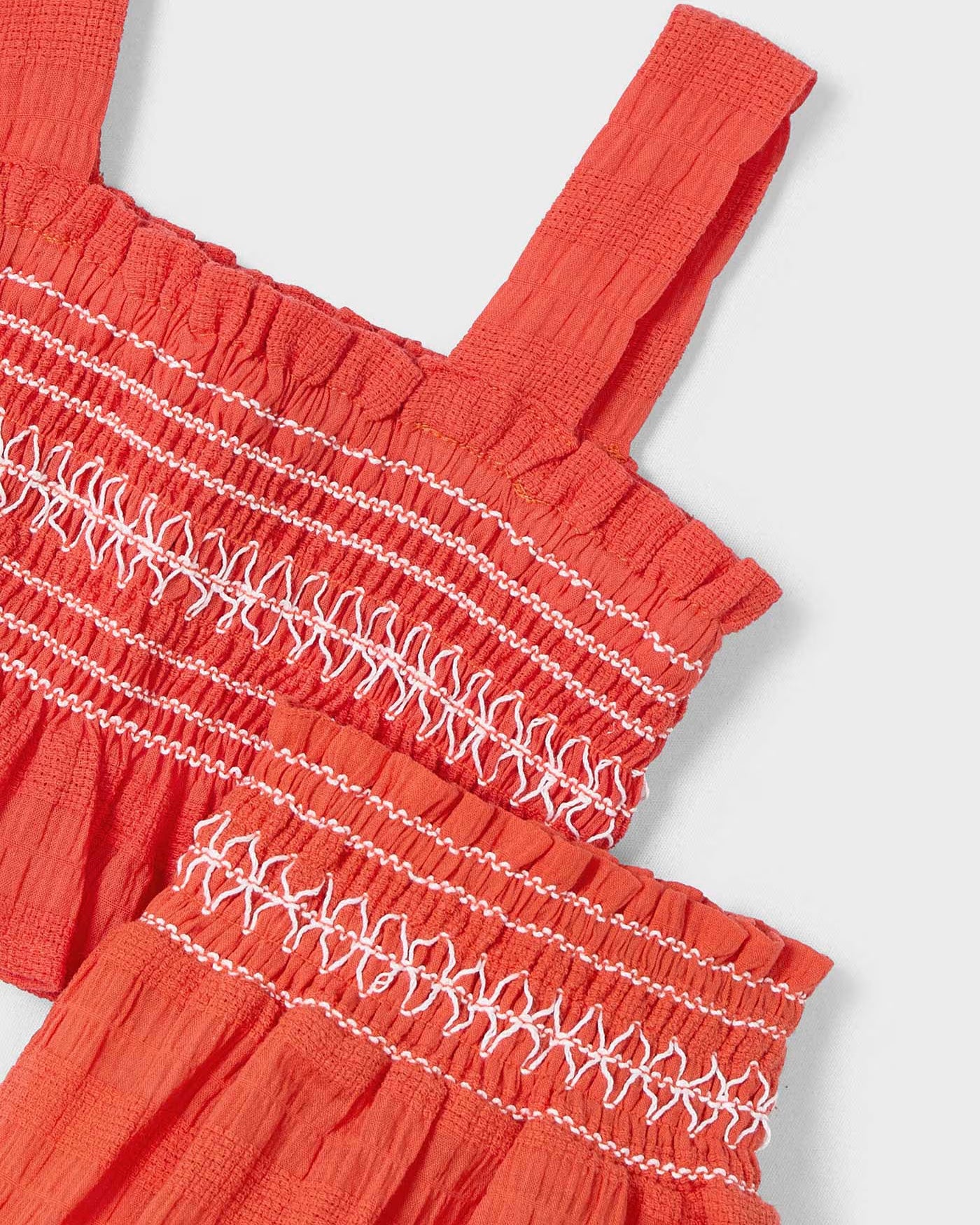 Completo shorts e top nido d'ape bambina Mayoral paprika Mayoral Arancione