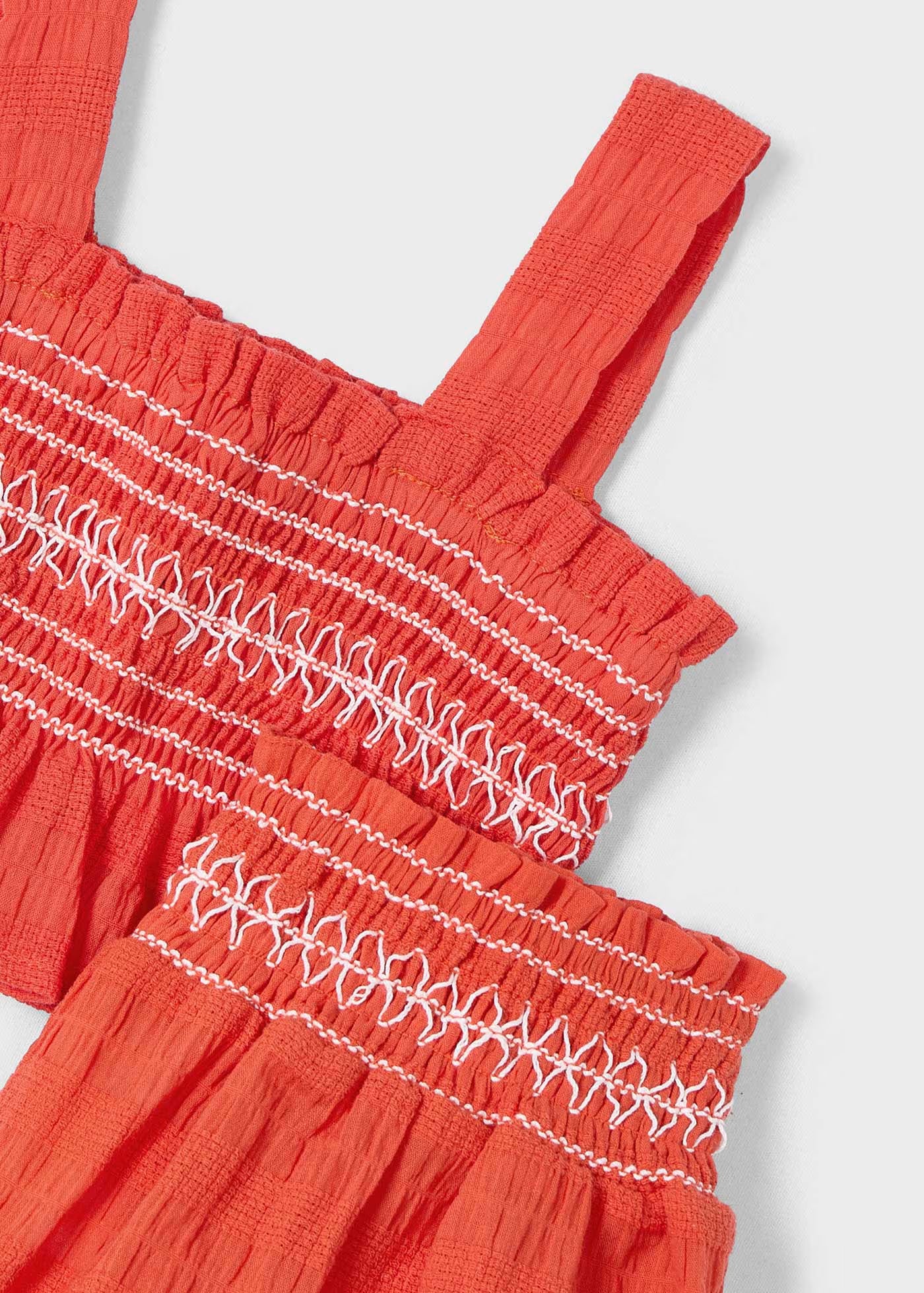 Completo shorts e top nido d'ape bambina Mayoral paprika Mayoral Arancione