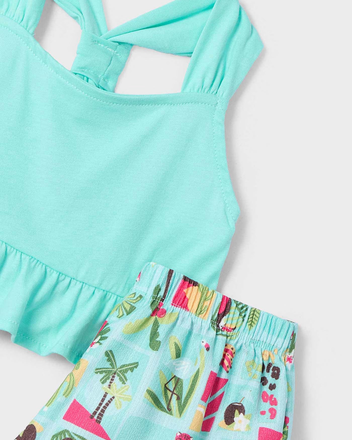 Completo shorts stampato e maglietta bambina Mayoral Jungle Acqua Mayoral 2 Anni 92cm