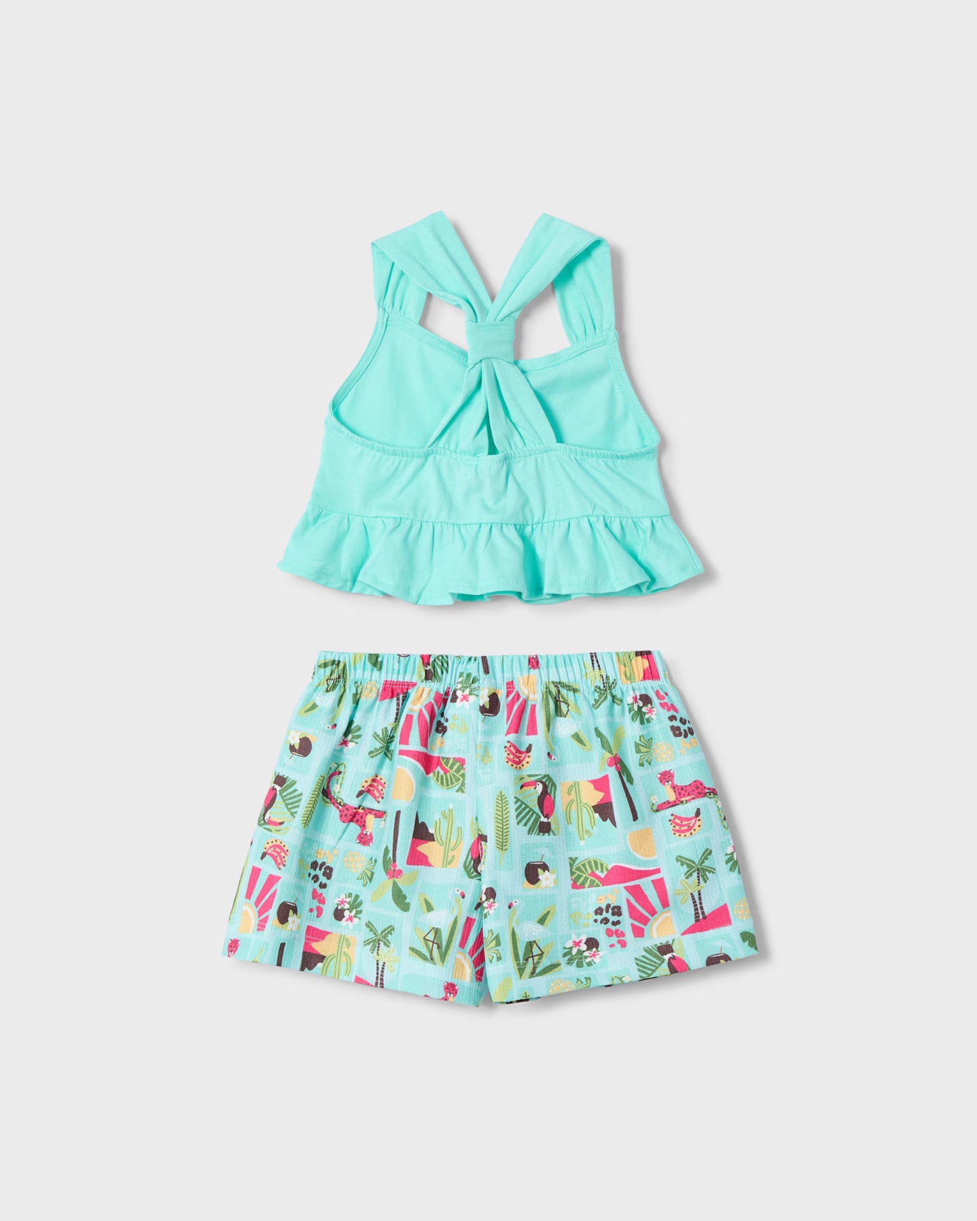 Completo shorts stampato e maglietta bambina Mayoral Jungle Acqua Mayoral 2 Anni 92cm