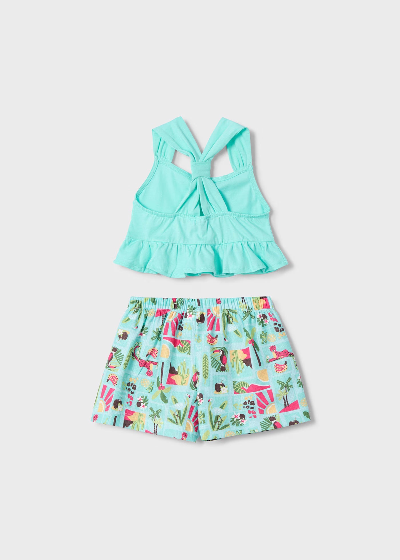 Completo shorts stampato e maglietta bambina Mayoral Jungle Acqua Mayoral 2 Anni 92cm