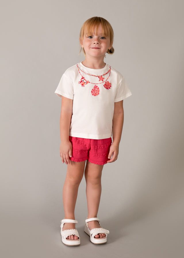 Completo shorts t-shirt bambina con volant Mayoral 2 Anni 92cm