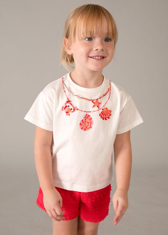 Completo shorts t-shirt bambina con volant Mayoral 2 Anni 92cm