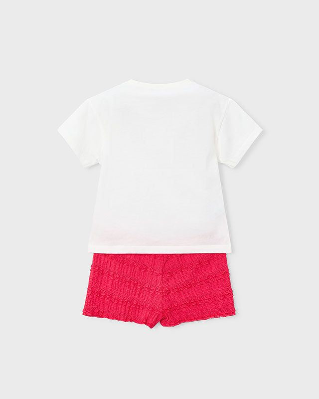 Completo shorts t-shirt bambina con volant Mayoral 2 Anni 92cm