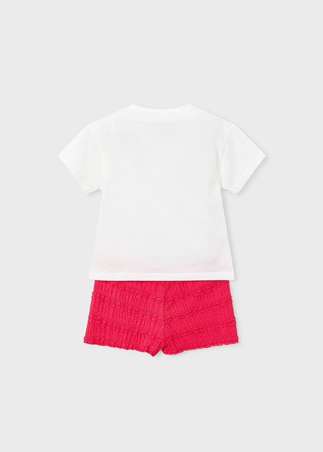 Completo shorts t-shirt bambina con volant Mayoral 2 Anni 92cm