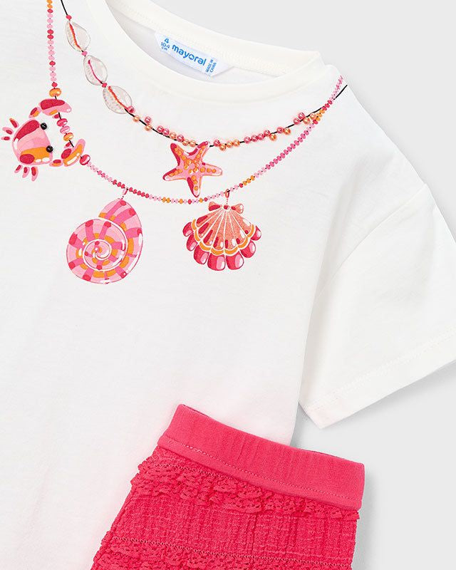 Completo shorts t-shirt bambina con volant Mayoral 2 Anni 92cm