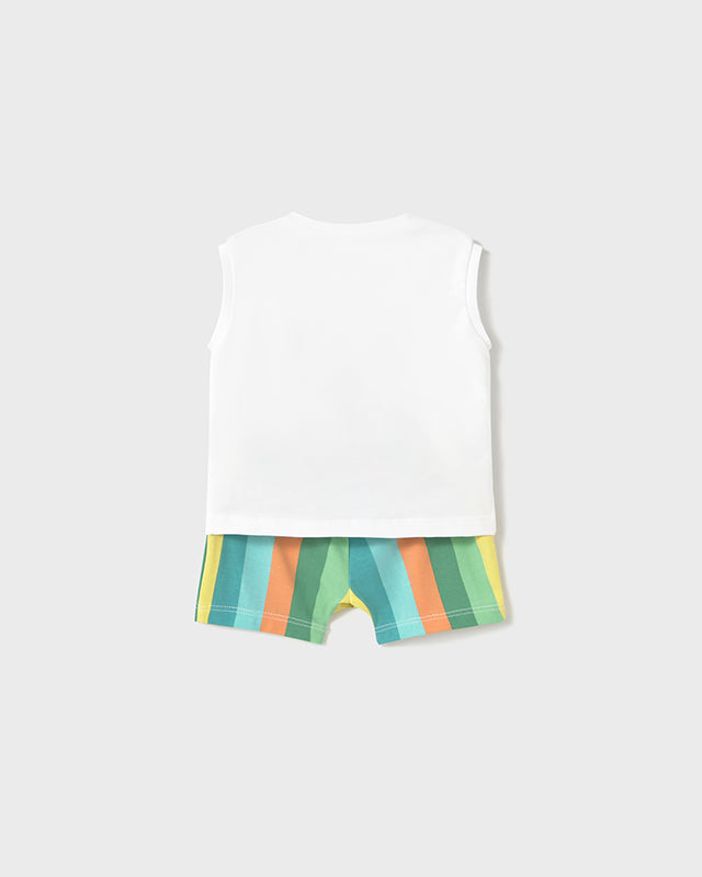 Completo smanicato neonato Newborn Dinosauro verde Mayoral Bianco