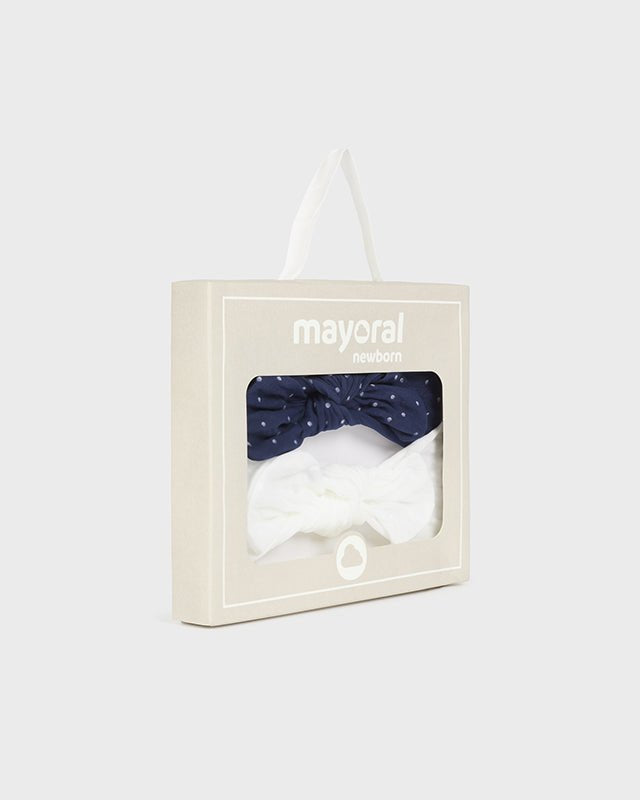 Confezione da 2 fasce per neonata Mayoral blu e bianco - ErreGiModaBimbo