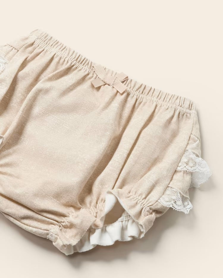 Copri pannolino con volant cotone neonata Mayoral Newborn beige - ErreGiModaBimbo