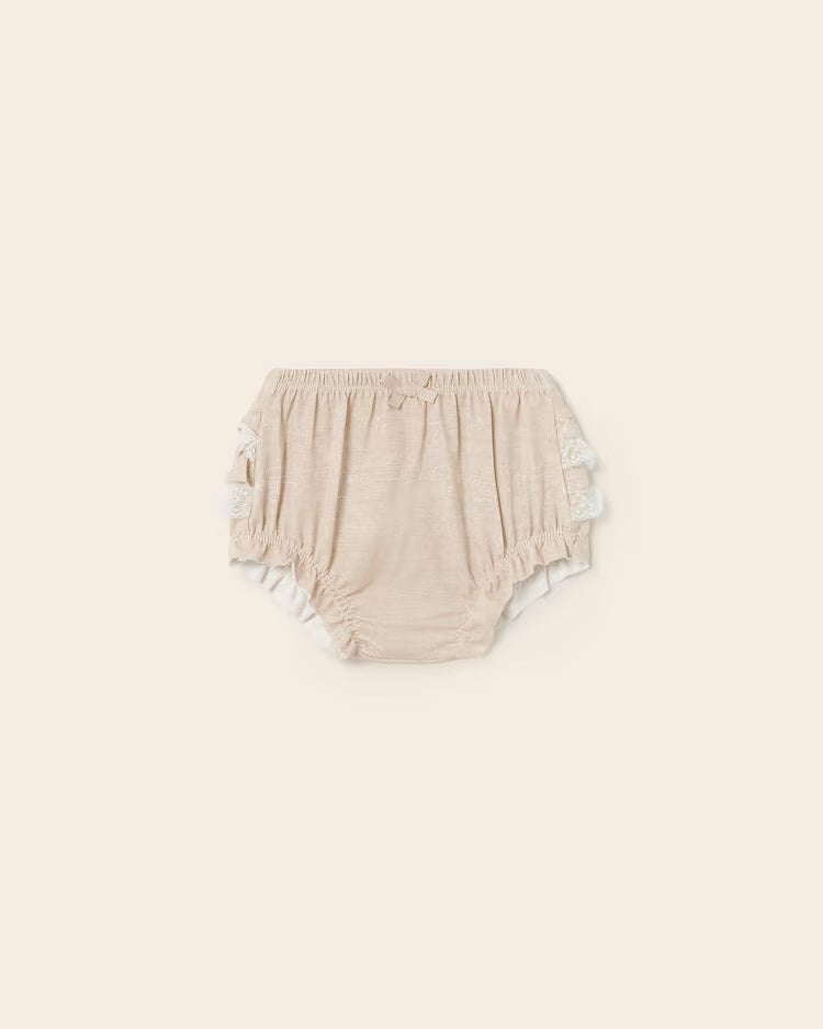 Copri pannolino con volant cotone neonata Mayoral Newborn beige - ErreGiModaBimbo