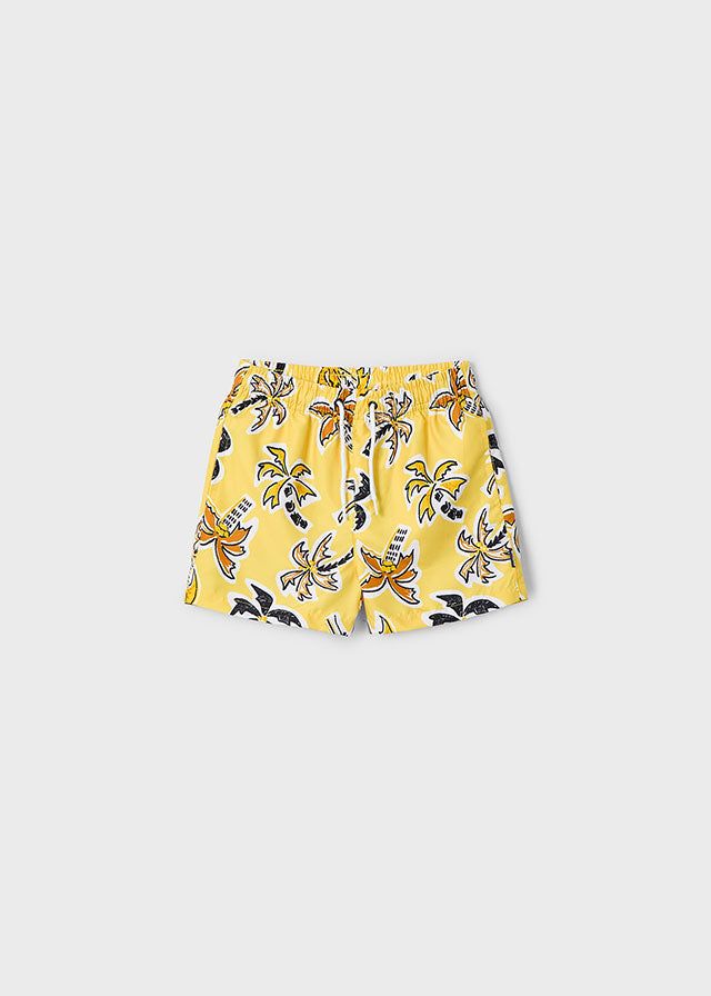 Costume bermuda bambino Mayoral giallo grafica Palme Mayoral Giallo